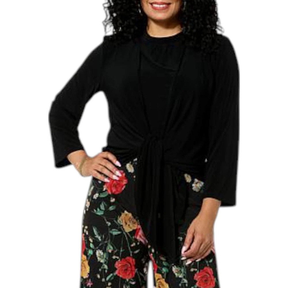 Antthony Women's Front Tie Shrug Black - Regular